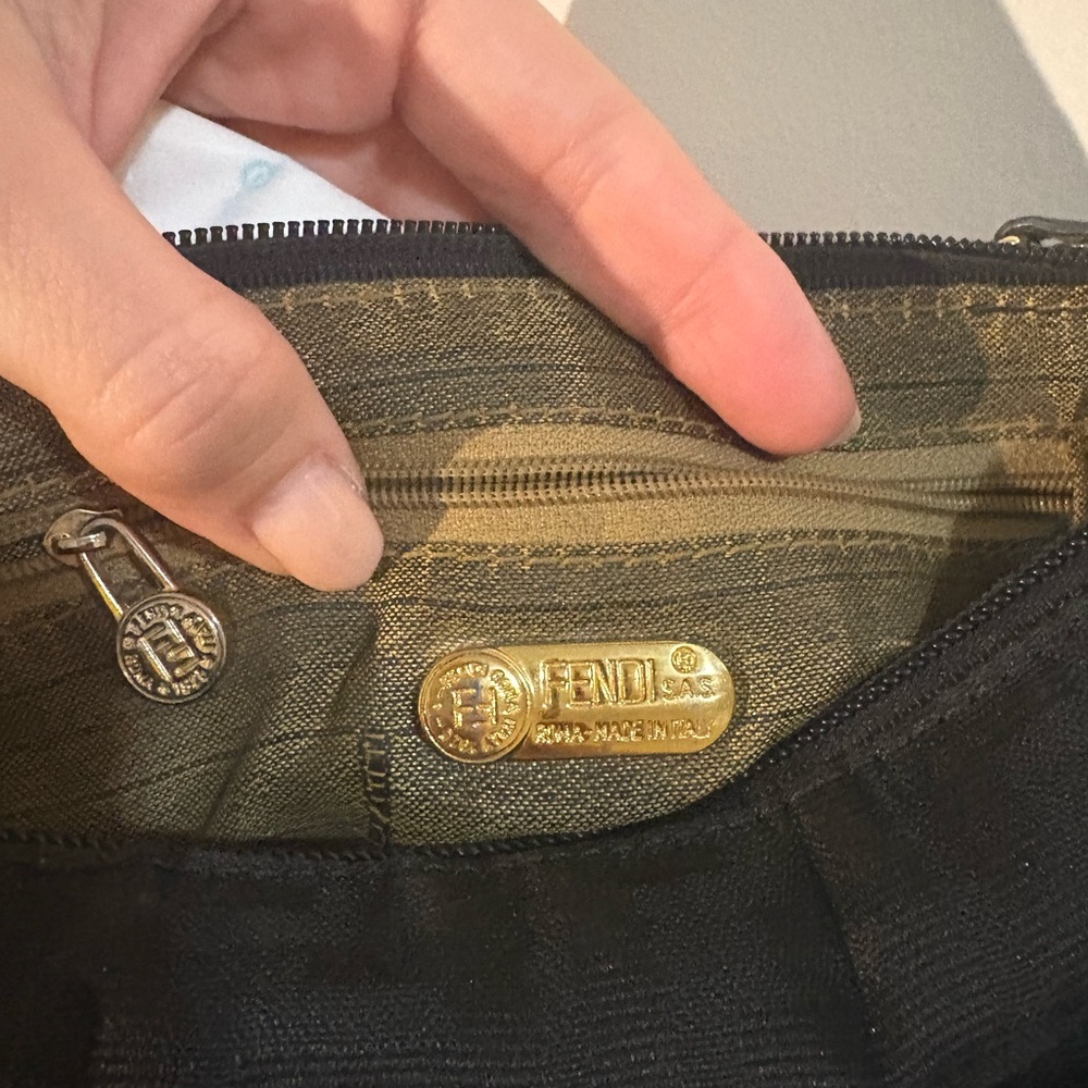 Fendi Black and Gold Logo Bag